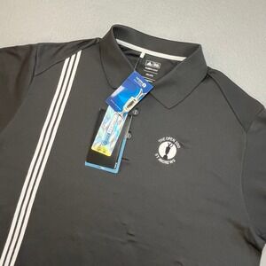 Adidas Golf Polo Shirt Mens 2XL The Open 2010 St Andrews 3 Stripes Gray